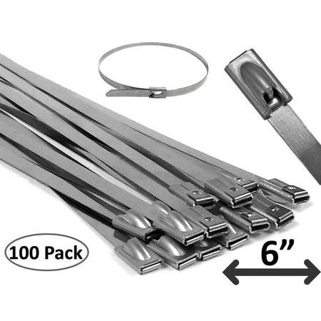 ELECTRIDUCT Stainless Steel Cable Ties- 6" x 100 Pieces CT-ED-SS-6-100